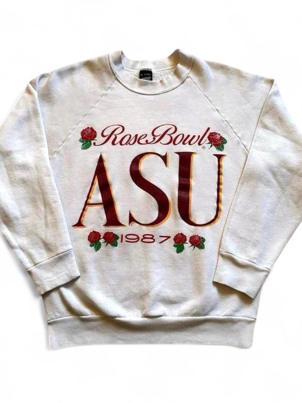 Vintage ASU Rose Bowl 1987 Crewneck Sweatshirt - White M